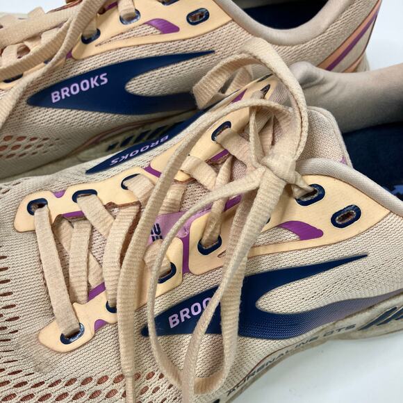 Brooks | Adrenaline GTS Running Shoe Sneaker Blush Pink Navy Womens 11.5 - Picture 2 of 8